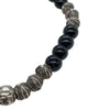 CHROME HEARTS クロムハーツ（原本無） 6mm BEAD クロスボール シルバーパーツ19個 オニキス ビーズ ブレスレット ブラック系 シルバー系【中古】
