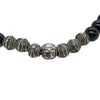CHROME HEARTS クロムハーツ（原本無） 6mm BEAD クロスボール シルバーパーツ19個 オニキス ビーズ ブレスレット ブラック系 シルバー系【中古】