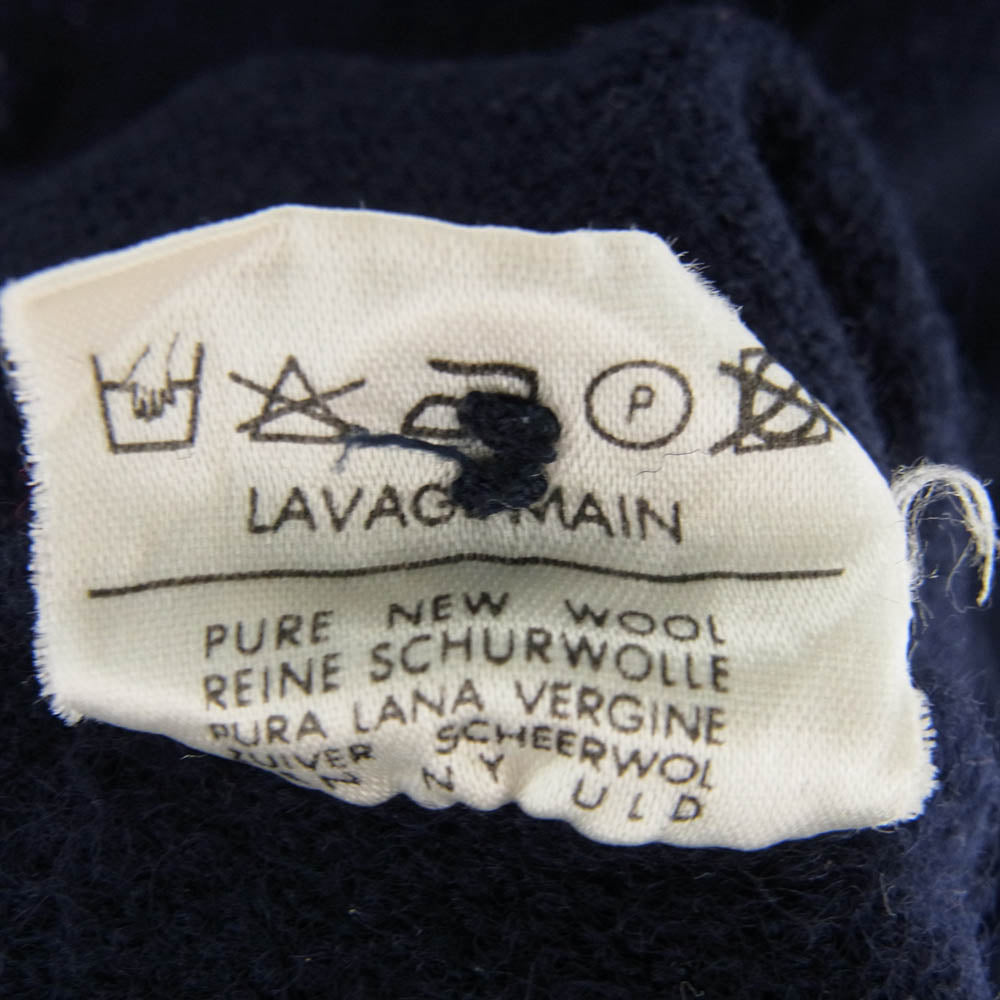 LACOSTE ラコステ フランス製 ヴィンテージ 70s～80s ウール カーディガン ネイビー系 7【中古】