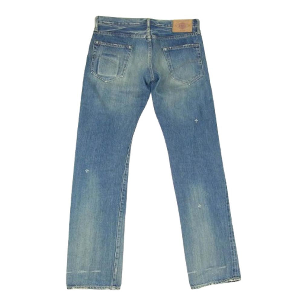 HYSTERIC GLAMOUR ヒステリックグラマー 4AP-2102 小窓デニム リペア加工 スタッズ ストレート デニム パンツ W30 インディゴブルー系 30【中古】