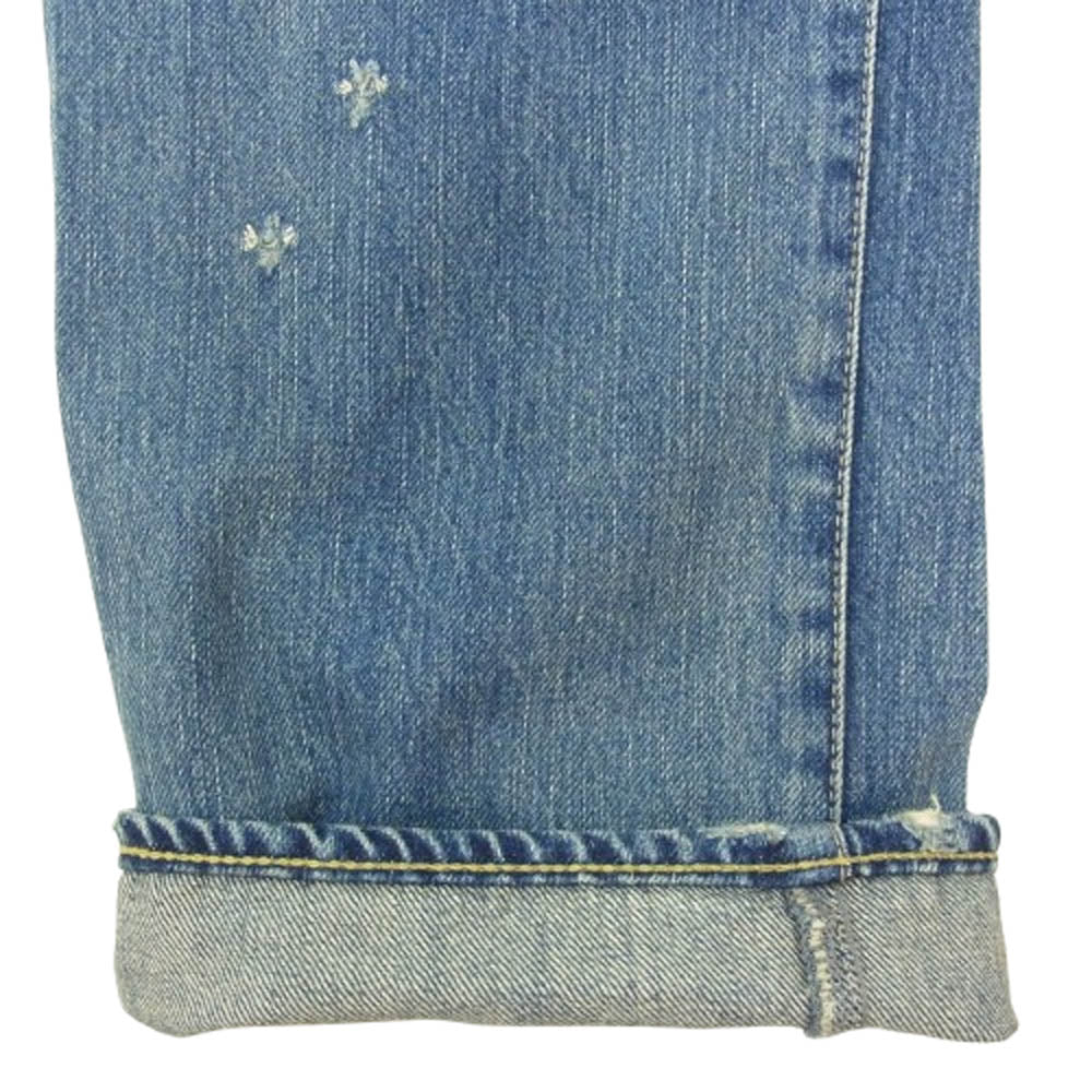 HYSTERIC GLAMOUR ヒステリックグラマー 4AP-2102 小窓デニム リペア加工 スタッズ ストレート デニム パンツ W30 インディゴブルー系 30【中古】