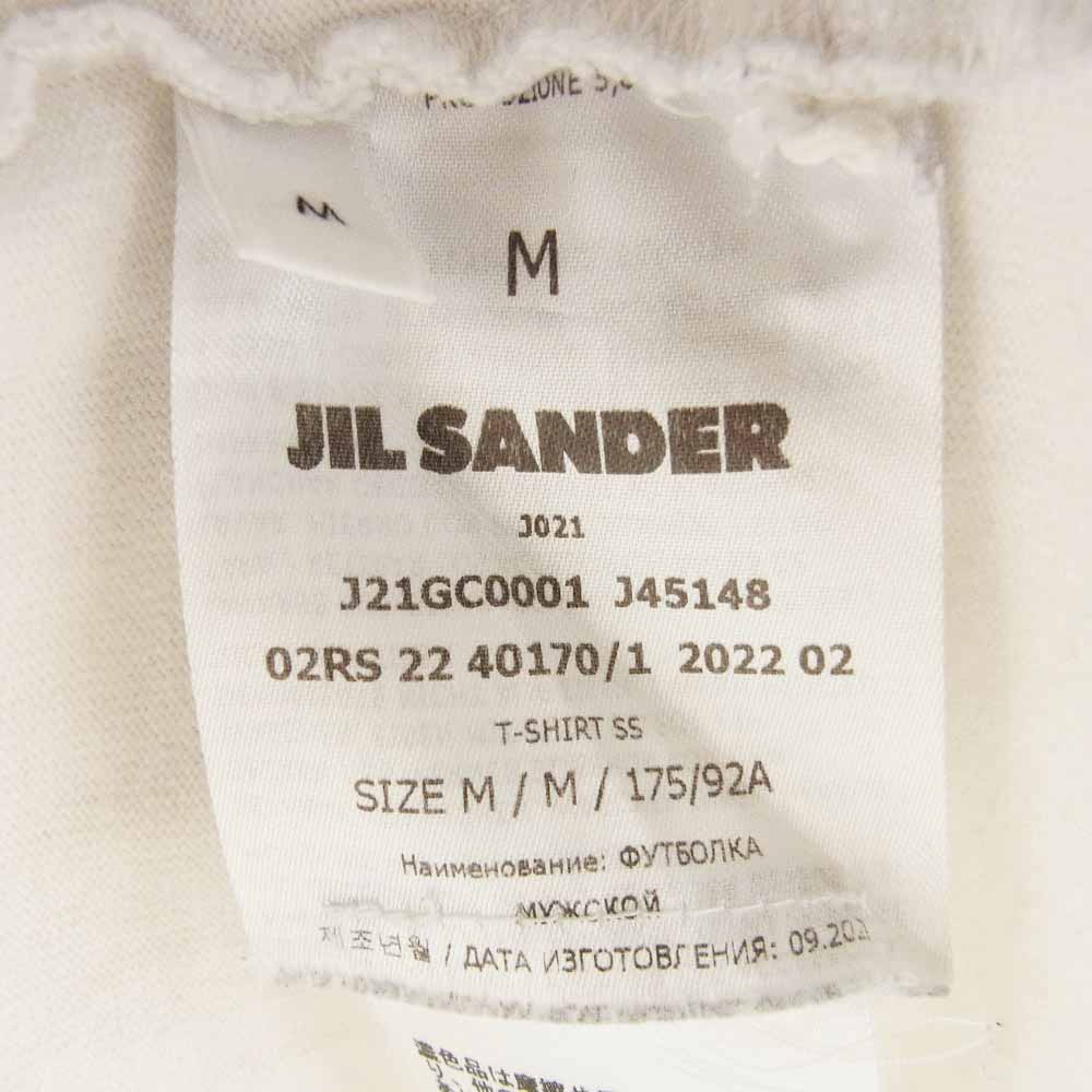JIL SANDER ジルサンダー 22AW J21GC0001 フロントロゴ プリント クルーネック 半袖 Tシャツ ホワイト系 M6【中古】