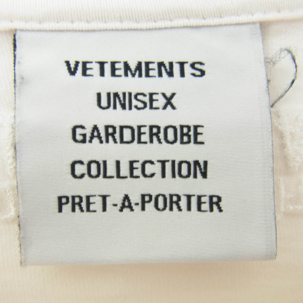 VETEMENTS ヴェトモン UA53TR170V Hello My name is VETEMENTS ロゴ プリント オーバーサイズ 半袖 Tシャツ ホワイト系 S【中古】