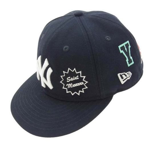 SAINT MICHAEL セントマイケル 25SS × NEW ERA ニューエラ × MLB NE CAP New York Yankees ワッペンデザイン ニューヨークヤンキース ベースボールキャップ ネイビー系【中古】