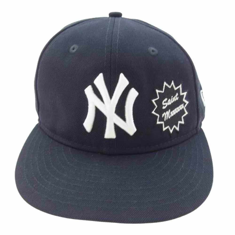 SAINT MICHAEL セントマイケル 25SS × NEW ERA ニューエラ × MLB NE CAP New York Yankees ワッペンデザイン ニューヨークヤンキース ベースボールキャップ ネイビー系【中古】