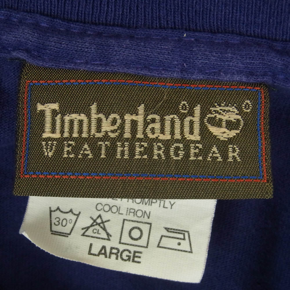 ヴィンテージ 90s USA製 timberland ティンバーランド プリント 半袖 Tシャツ パープル系 L【中古】