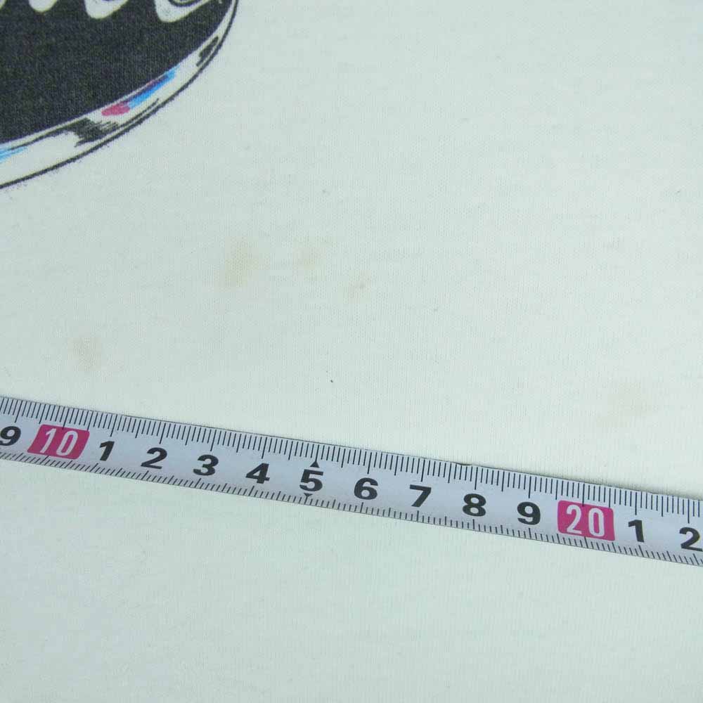 ヴィンテージ eddie rabbitt エディ ラビット プリント 半袖 Tシャツ 90s USA製 FRUIT OF THE LOOM 黒タグ ボディ ホワイト系 L【中古】