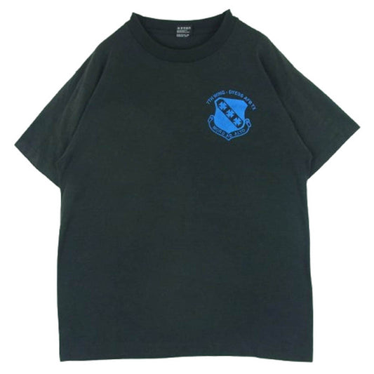 ヴィンテージ 90s USA製 FRUIT OF THE LOOM 黒タグ プリント 半袖 Tシャツ ダークグレー系 黒に近いダークグレー系 L【中古】