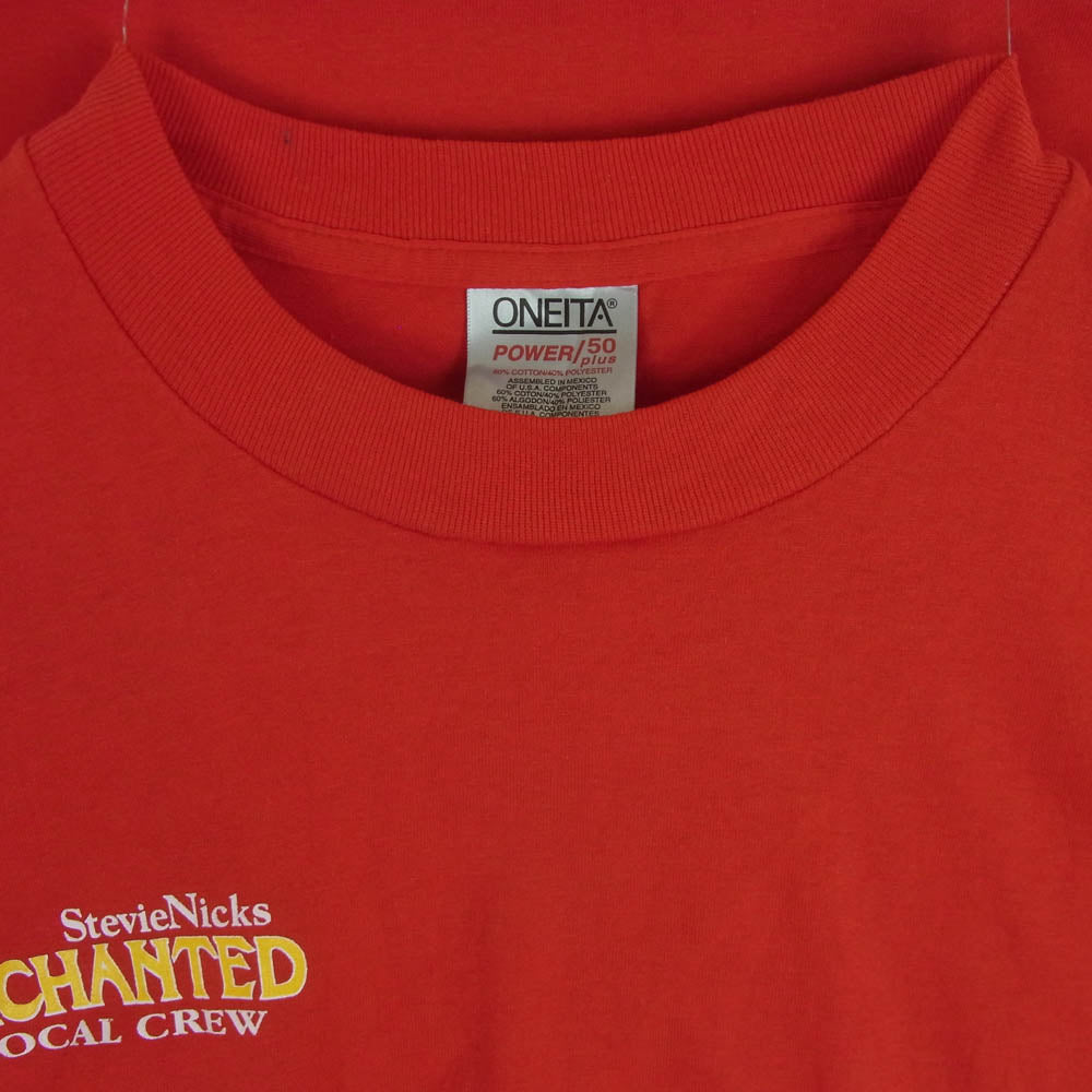 ヴィンテージ stevie nicks enchanted LOCAL CREW プリント 半袖 Tシャツ 90s ONEITA 銀タグ ボディ レッド系 XL【中古】