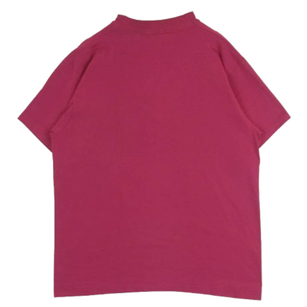 ヴィンテージ 90s USA製 FRUIT OF THE LOOM 黒タグ プリント 半袖 Tシャツ フューシャ系 ピンク系 L【中古】