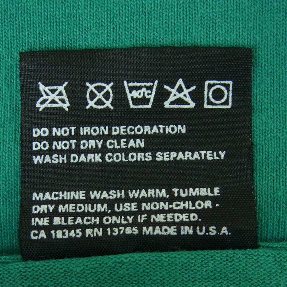 ヴィンテージ 90s USA製 FRUIT OF THE LOOM 黒タグ プリント 半袖 Tシャツ グリーン系 L【中古】