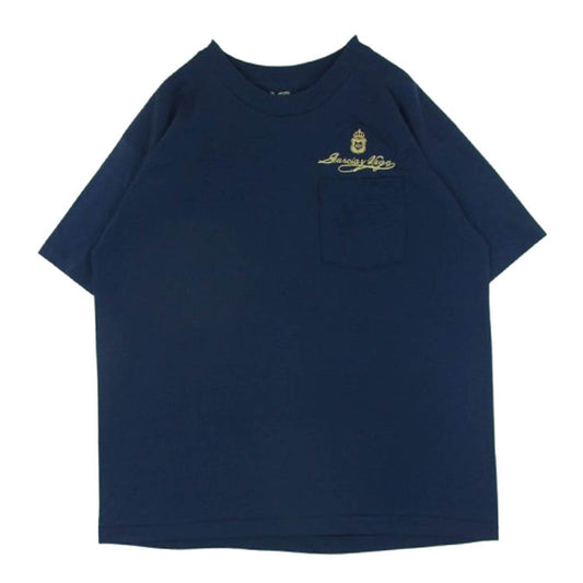 ヴィンテージ 90s USA製 FRUIT OF THE LOOM 刺繍 ポケット 半袖 Tシャツ ネイビー系 XL【中古】