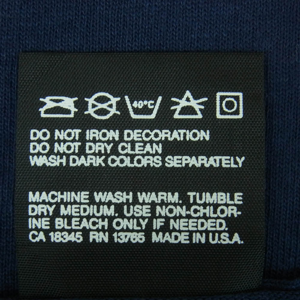 ヴィンテージ 90s USA製 FRUIT OF THE LOOM 刺繍 ポケット 半袖 Tシャツ ネイビー系 XL【中古】