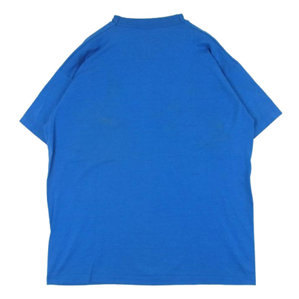 ヴィンテージ 90s USA製 FRUIT OF THE LOOM 黒タグ プリント 半袖 Tシャツ ブルー系 XL【中古】