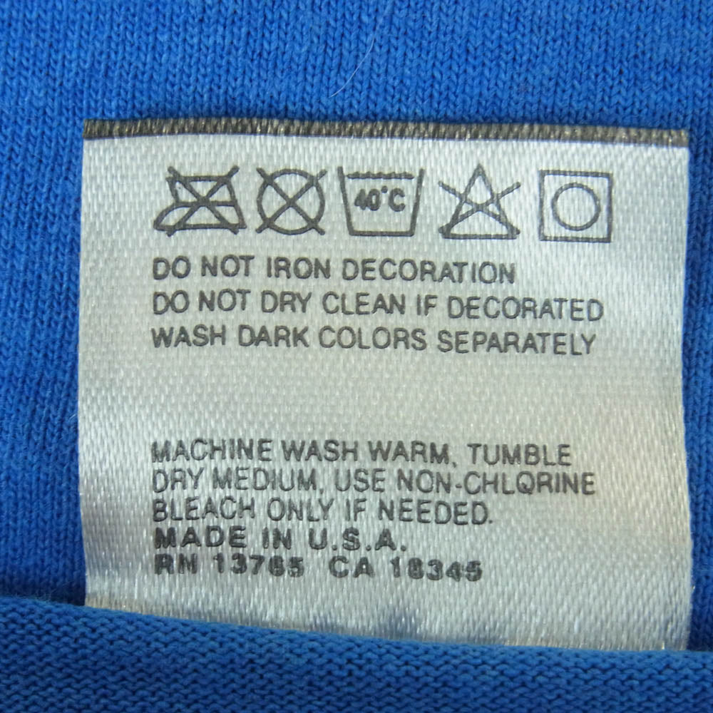 ヴィンテージ 90s USA製 FRUIT OF THE LOOM 黒タグ プリント 半袖 Tシャツ ブルー系 XL【中古】