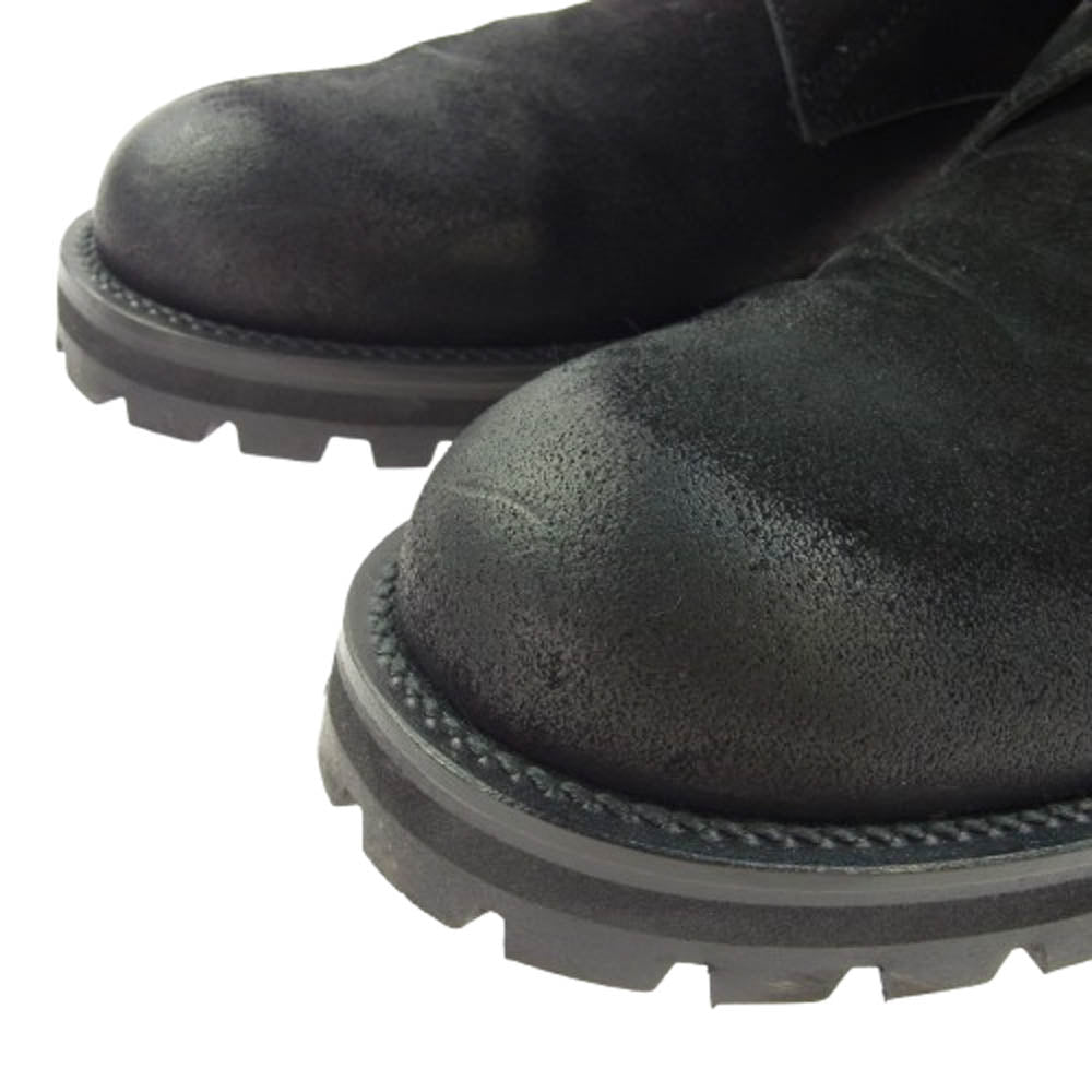 SHELLAC シェラック 41703 COW カウレザー レースアップ バックジップ スエード ブーツ ブラック系 41【中古】