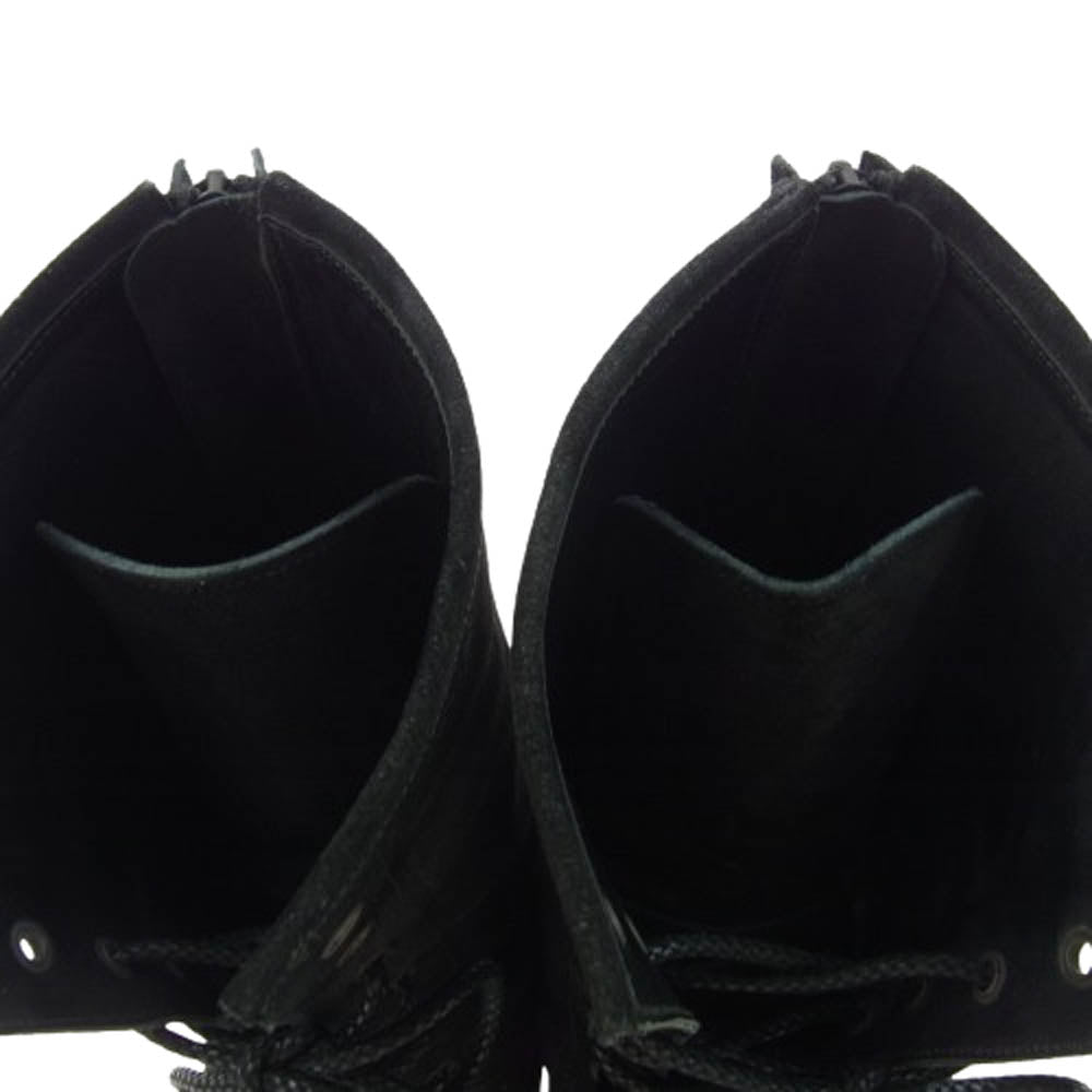 SHELLAC シェラック 41703 COW カウレザー レースアップ バックジップ スエード ブーツ ブラック系 41【中古】