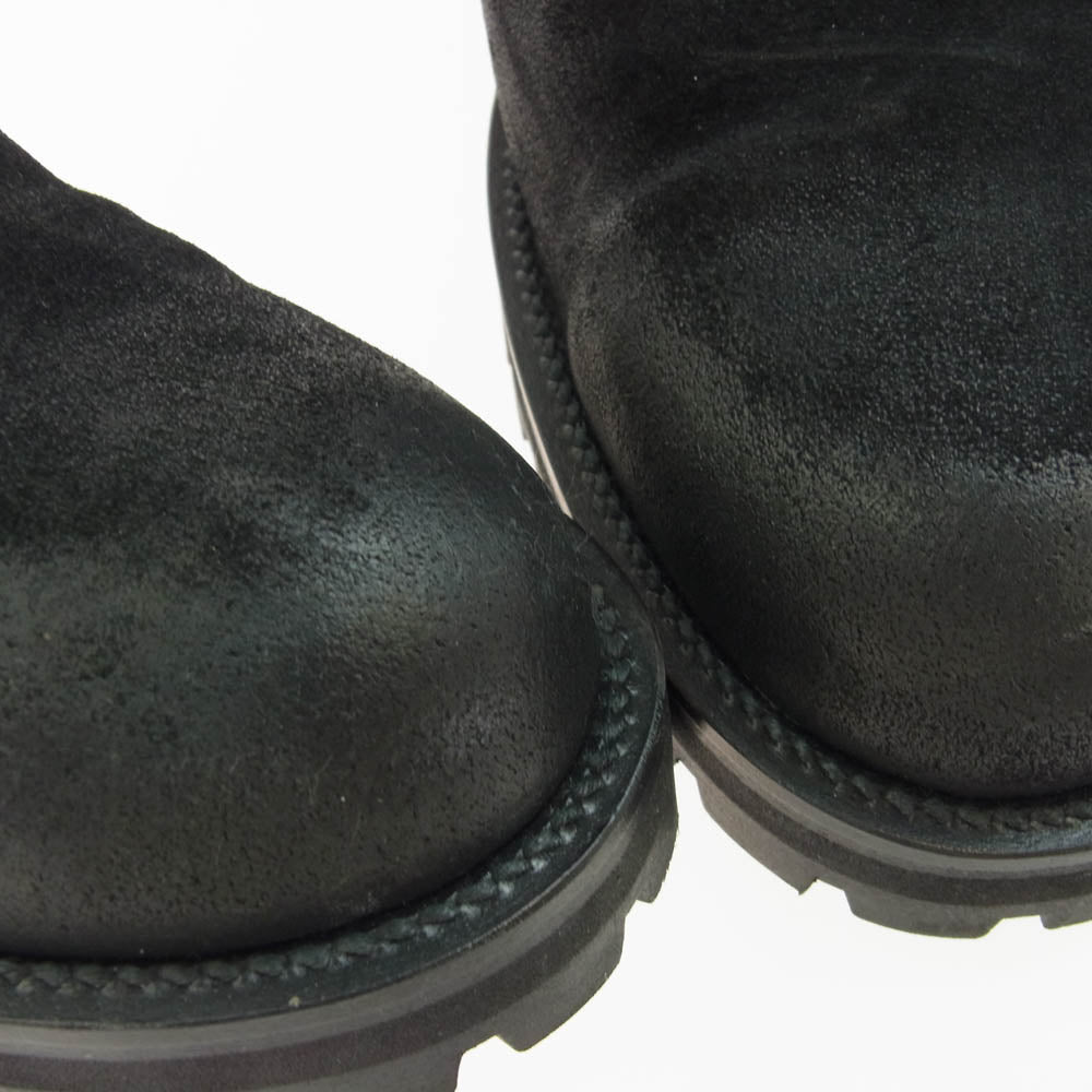 SHELLAC シェラック 41703 COW カウレザー レースアップ バックジップ スエード ブーツ ブラック系 41【中古】