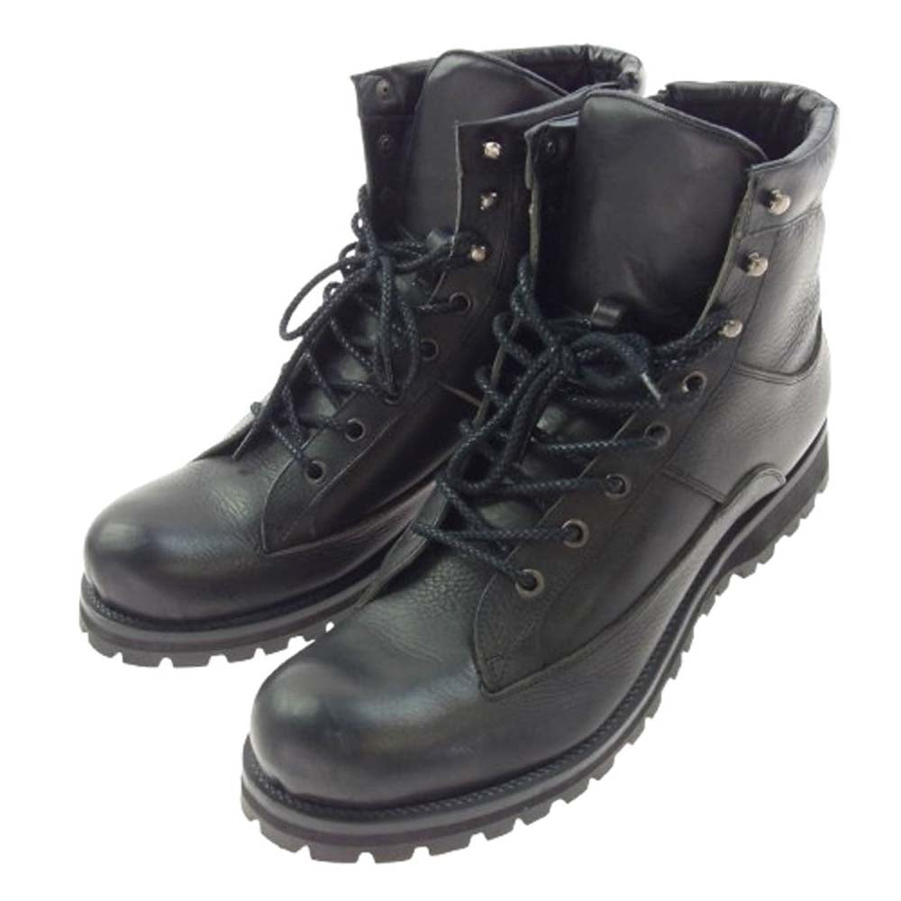 SHELLAC シェラック 41705 COW カウレザー レースアップ サイドジップ ブーツ ブラック系 42【中古】