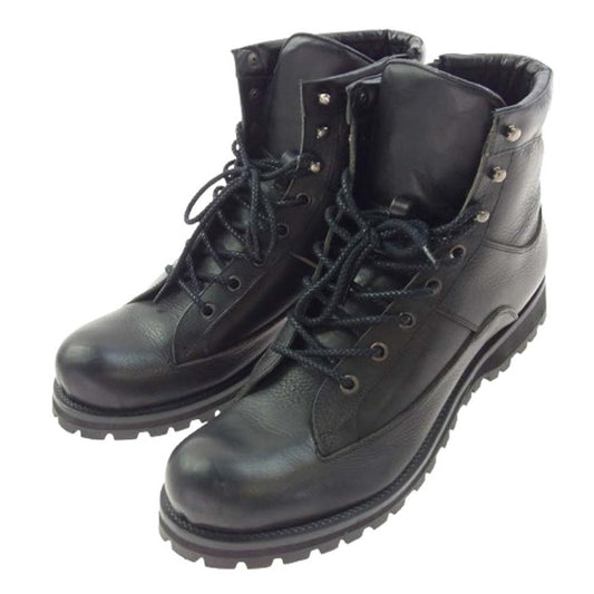 SHELLAC シェラック 41705 COW カウレザー レースアップ サイドジップ ブーツ ブラック系 42【中古】