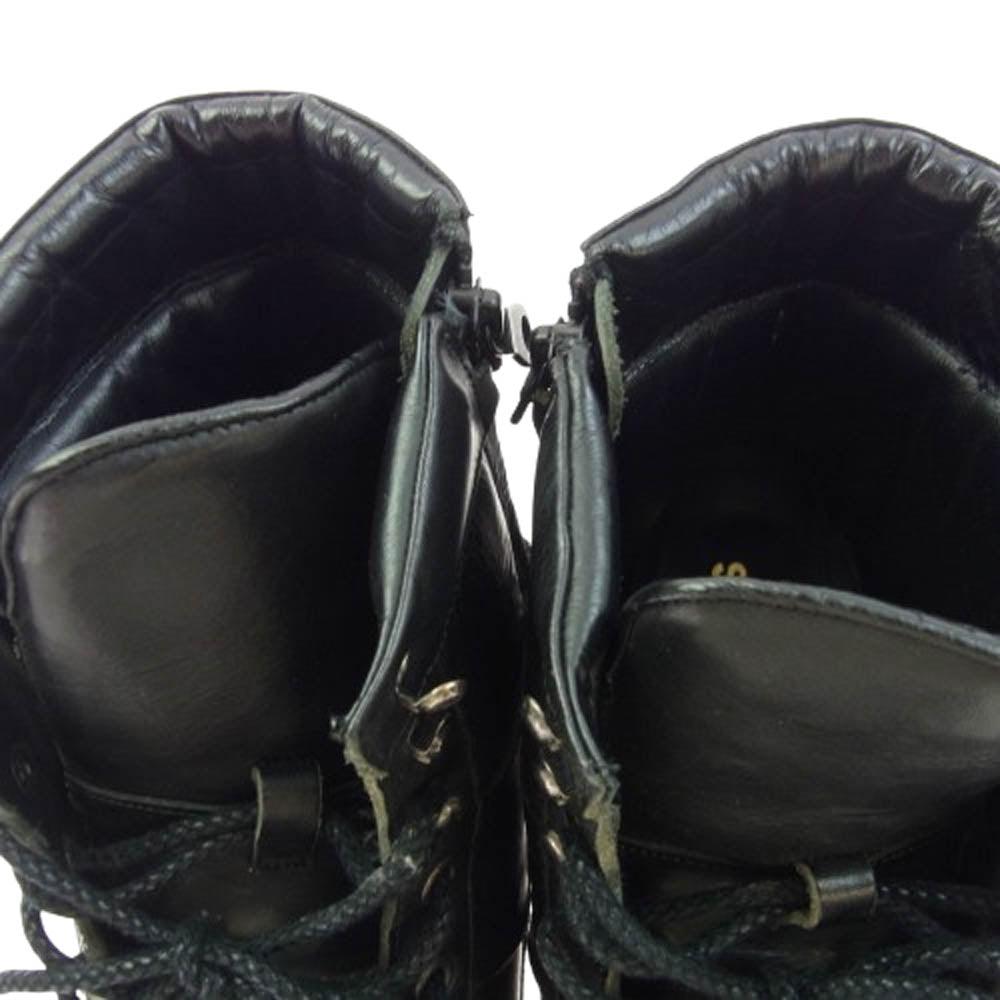 SHELLAC シェラック 41705 COW カウレザー レースアップ サイドジップ ブーツ ブラック系 42【中古】
