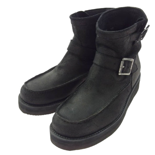 ATTACHMENT アタッチメント AA92-460 COW HIDE カウハイド ベルト付き モカシン エンジニア ブーツ ブラック系 42【中古】
