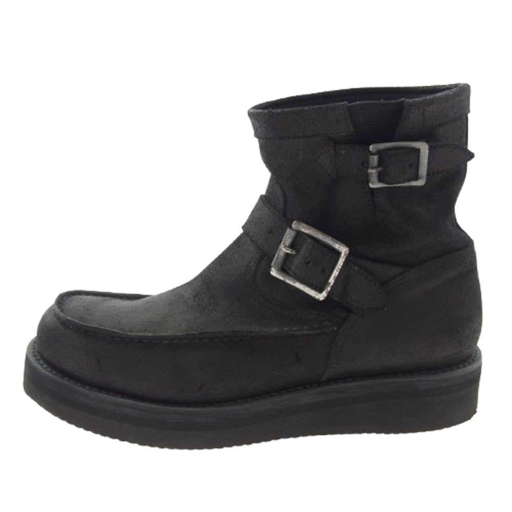 ATTACHMENT アタッチメント AA92-460 COW HIDE カウハイド ベルト付き モカシン エンジニア ブーツ ブラック系 42【中古】