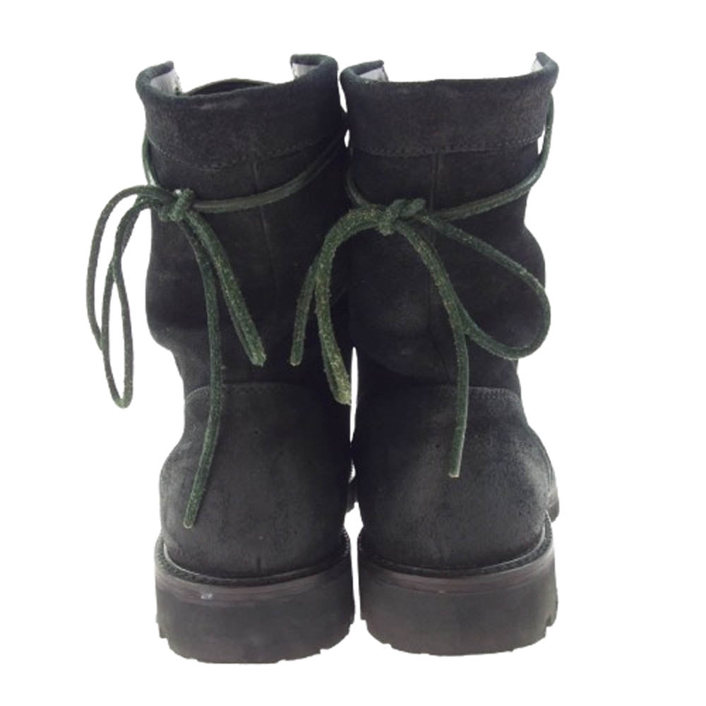 Moonage Devilment ムーンエイジデビルメント mfw-0008 COW LEATHER カウレザー レースアップ フロントジップ コンバット ブーツ ブラック系 41【中古】