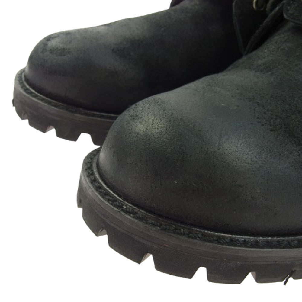 Moonage Devilment ムーンエイジデビルメント mfw-0008 COW LEATHER カウレザー レースアップ フロントジップ コンバット ブーツ ブラック系 41【中古】