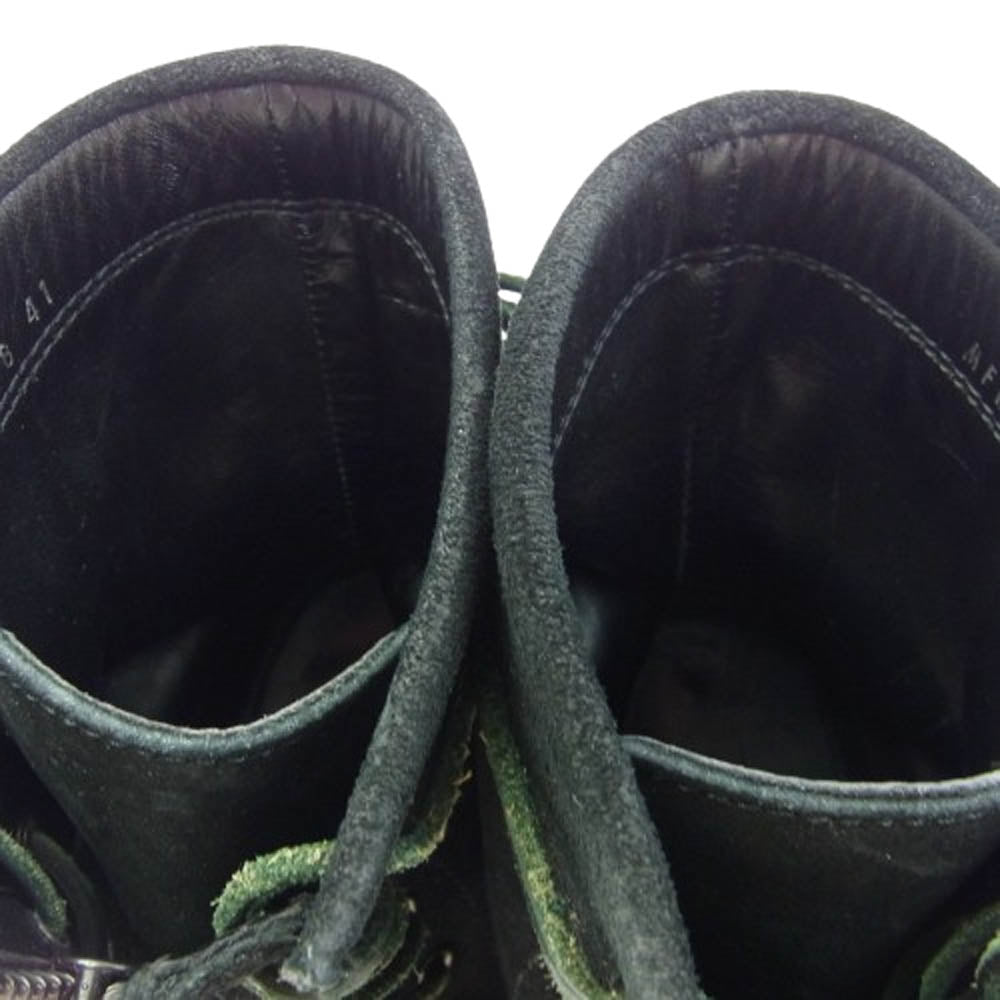 Moonage Devilment ムーンエイジデビルメント mfw-0008 COW LEATHER カウレザー レースアップ フロントジップ コンバット ブーツ ブラック系 41【中古】