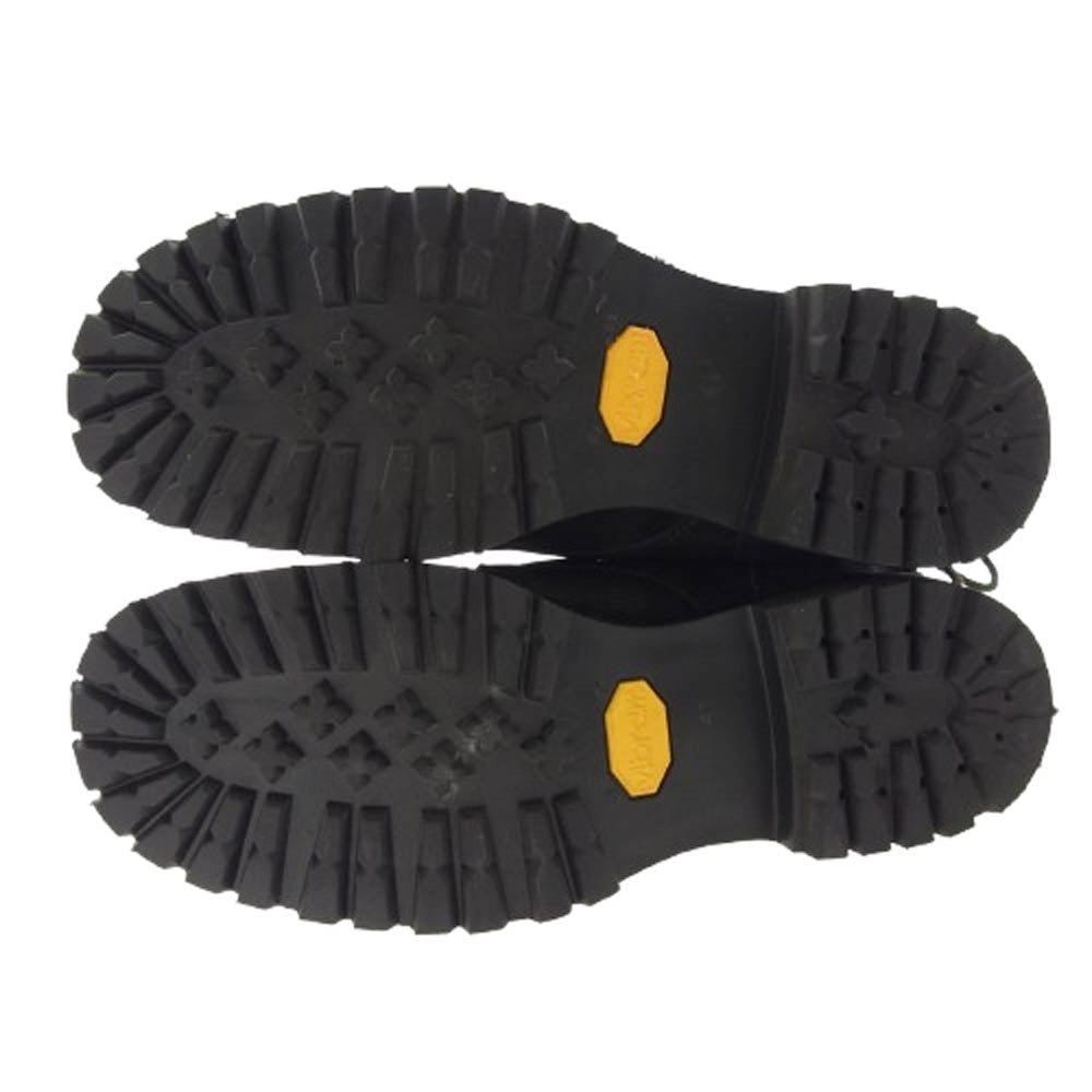 Moonage Devilment ムーンエイジデビルメント mfw-0008 COW LEATHER カウレザー レースアップ フロントジップ コンバット ブーツ ブラック系 41【中古】