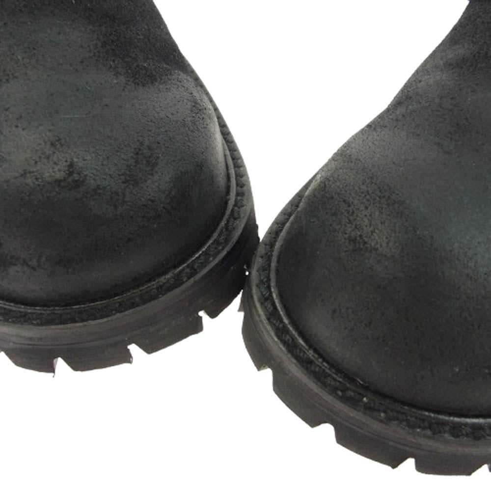 Moonage Devilment ムーンエイジデビルメント mfw-0008 COW LEATHER カウレザー レースアップ フロントジップ コンバット ブーツ ブラック系 41【中古】