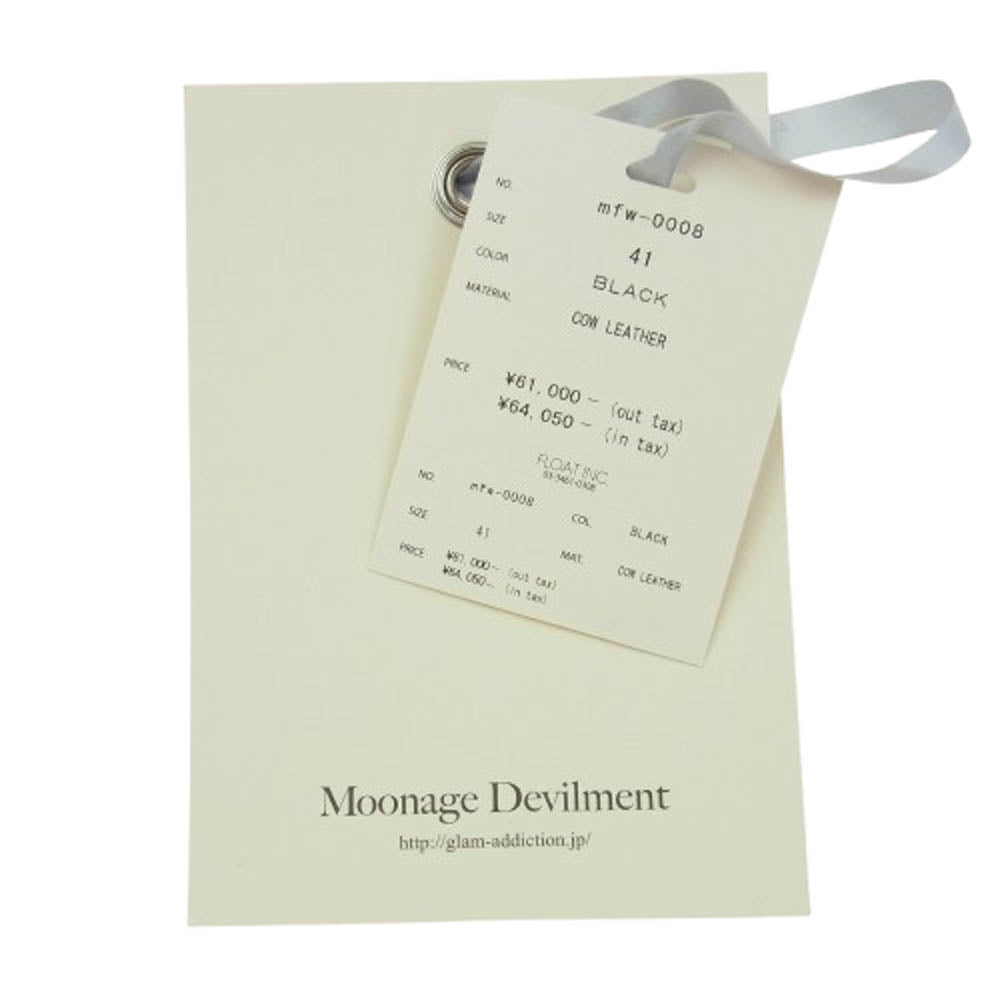 Moonage Devilment ムーンエイジデビルメント mfw-0008 COW LEATHER カウレザー レースアップ フロントジップ コンバット ブーツ ブラック系 41【中古】