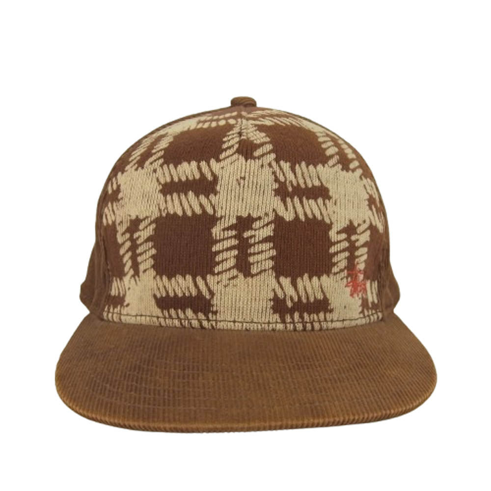 STUSSY ステューシー ロゴ刺繍 コーデュロイ キャップ コットン 中国製 ブラウン系 ONE SIZE【中古】