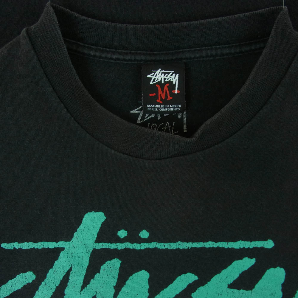 STUSSY ステューシー ワールドツアー Tシャツ 半袖 カットソー コットン ダークグレー系 黒に近いダークグレー系 M【中古】