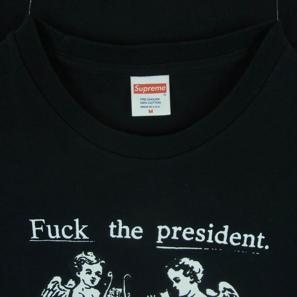 Supreme シュプリーム 17SS Fuck The President Tee ファックザプレジデント Tシャツ 半袖 カットソー ブラック系 M【中古】