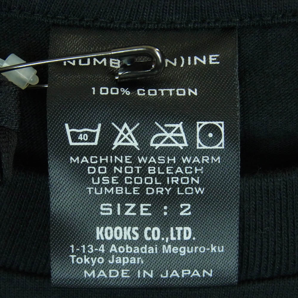 NUMBER(N)INE ナンバーナイン F12-NWD004 DISNEY ディズニー MICKEY MOUSE ミッキーマウス モザイク Tシャツ 半袖 カットソー ブラック系 2【美品】【中古】