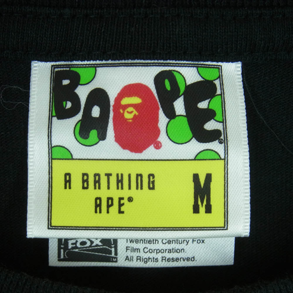 A BATHING APE アベイシングエイプ PLANET OF THE APES 猿の惑星 プリント Tシャツ 半袖 カットソー ブラック系 M【中古】