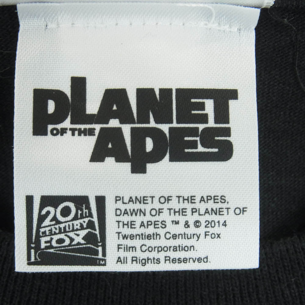 A BATHING APE アベイシングエイプ PLANET OF THE APES 猿の惑星 プリント Tシャツ 半袖 カットソー ブラック系 M【中古】