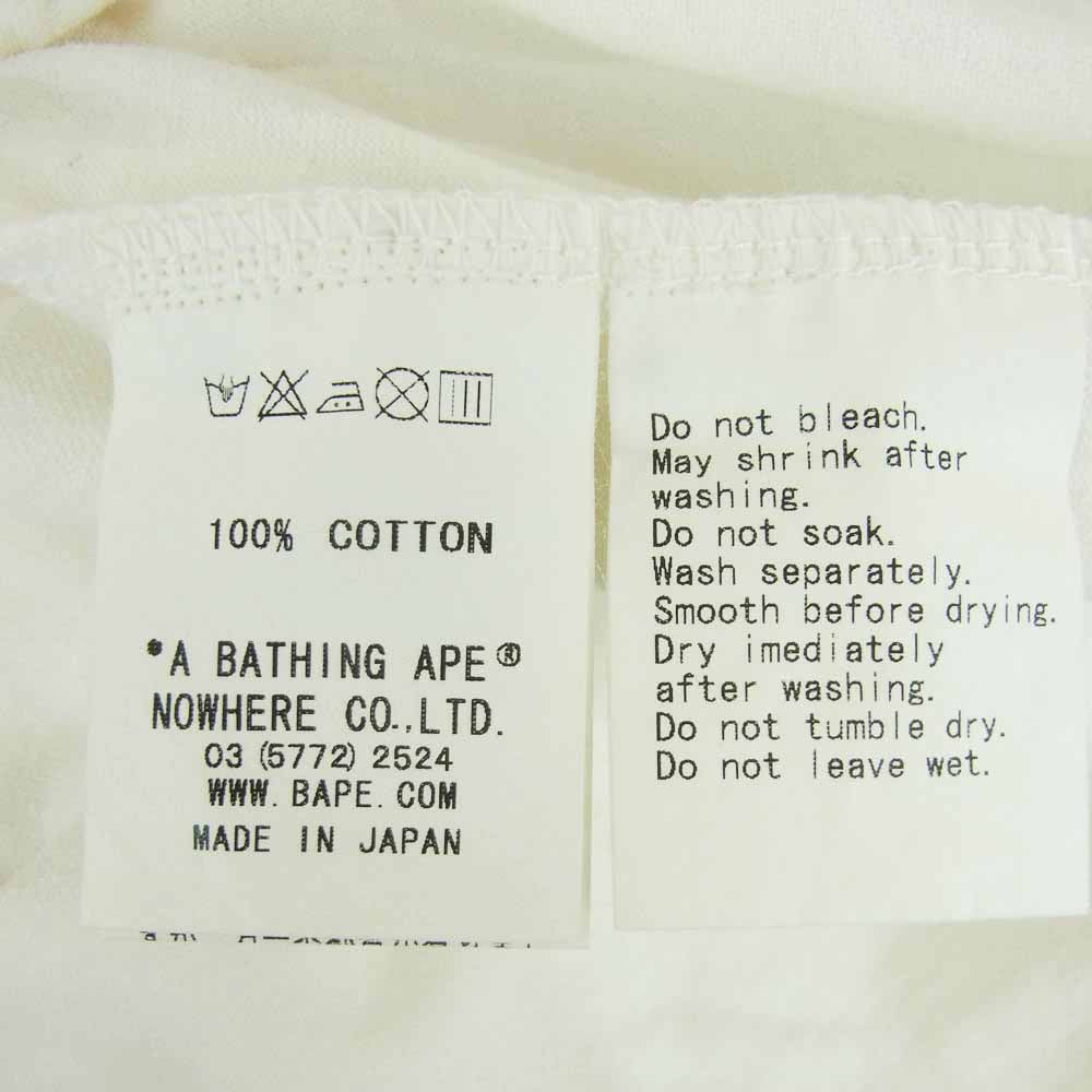 A BATHING APE アベイシングエイプ シャーク ラインストーン デザイン Tシャツ 半袖 カットソー ホワイト系 M【中古】