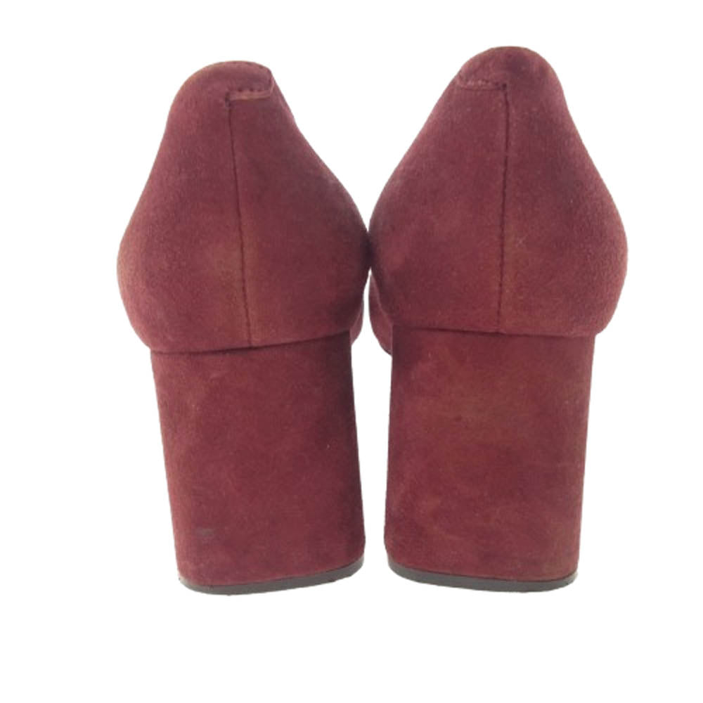 JIL SANDER ジルサンダー NAVY ベロア パンプス ヒール エンジ系 385【中古】