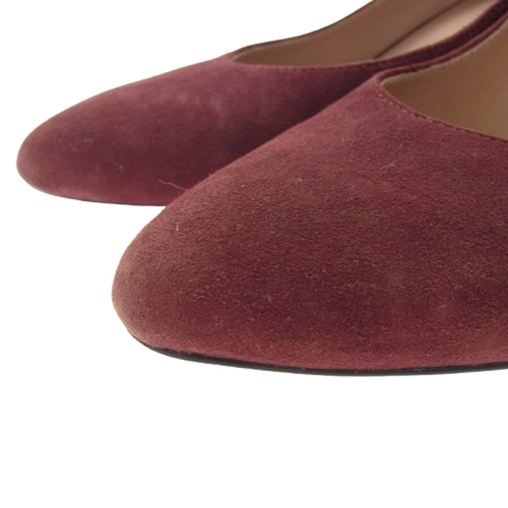 JIL SANDER ジルサンダー NAVY ベロア パンプス ヒール エンジ系 385【中古】