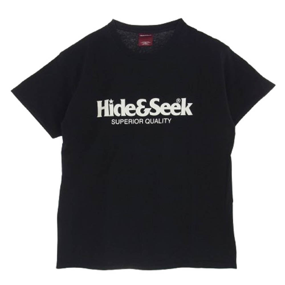 HideandSeek ハイドアンドシーク LOGO S/S TEE ロゴプリント 半袖 Tシャツ ブラック系 L【中古】