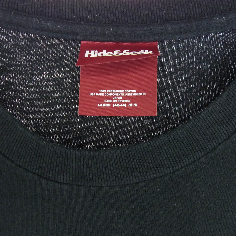HideandSeek ハイドアンドシーク LOGO S/S TEE ロゴプリント 半袖 Tシャツ ブラック系 L【中古】