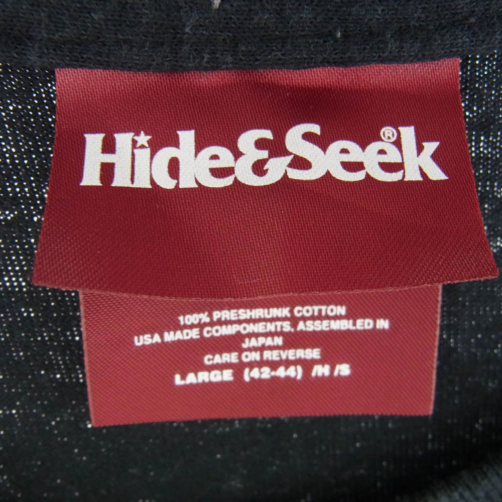 HideandSeek ハイドアンドシーク LOGO S/S TEE ロゴプリント 半袖 Tシャツ ブラック系 L【中古】