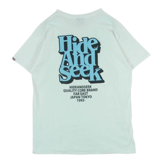 HideandSeek ハイドアンドシーク SOLID S/S TEE ソリッド ロゴプリント 半袖 Tシャツ コットン ホワイト系 L【中古】