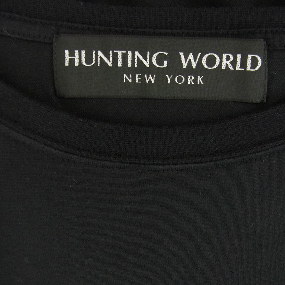 HUNTING WORLD ハンティングワールド ロゴプリント 半袖  Tシャツ ブラック系 L4【中古】