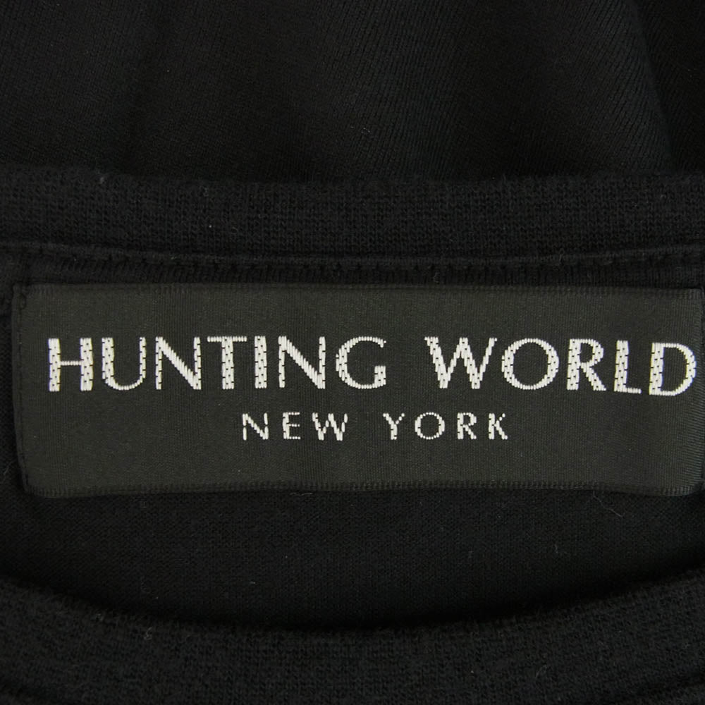 HUNTING WORLD ハンティングワールド ロゴプリント 半袖  Tシャツ ブラック系 L4【中古】