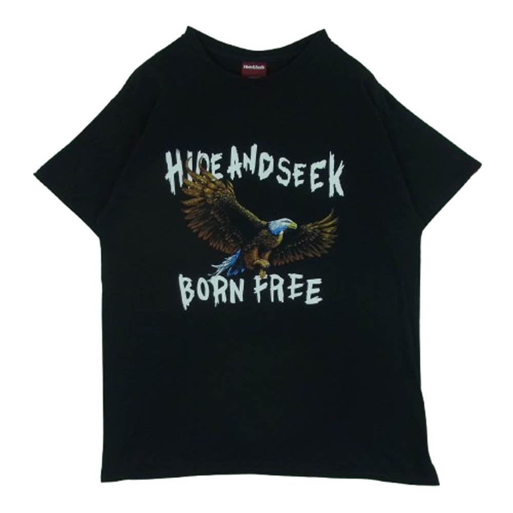 HideandSeek ハイドアンドシーク EAGLE S/S TEE イーグル プリント 半袖 Tシャツ コットン ブラック系 L【中古】