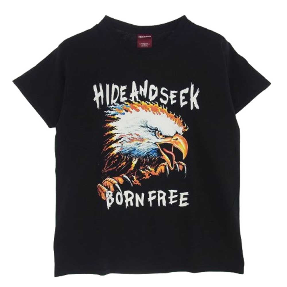 HideandSeek ハイドアンドシーク EAGLE S/S TEE イーグル ヘッド プリント 半袖 Tシャツ ブラック系 L【中古】